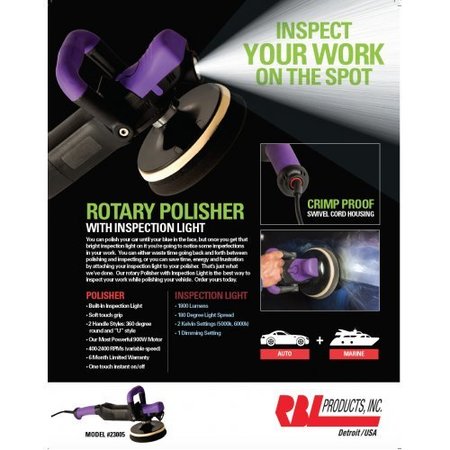 Rbl Products ROTARY POLISHER W/INSPECTION LIGHT RB23005